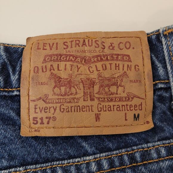 Vintage 90s 517 Levis Boot Cut Low Rise Blue Denim Jeans 11 Jr. M Cotton (29x31) - Picture 13 of 13